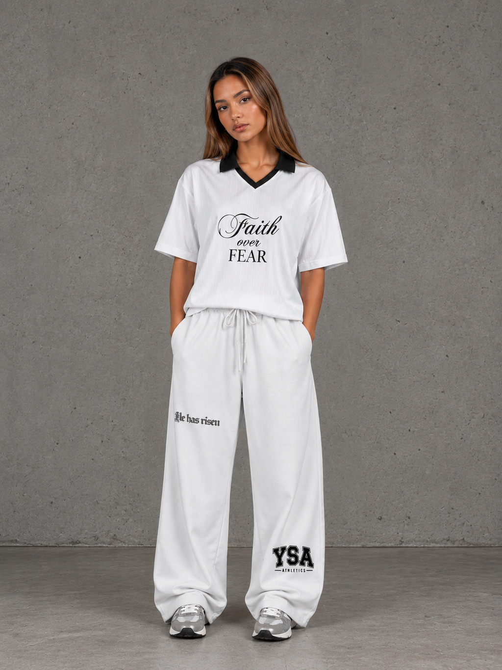 Solid Color Straight-Leg Sweatpants