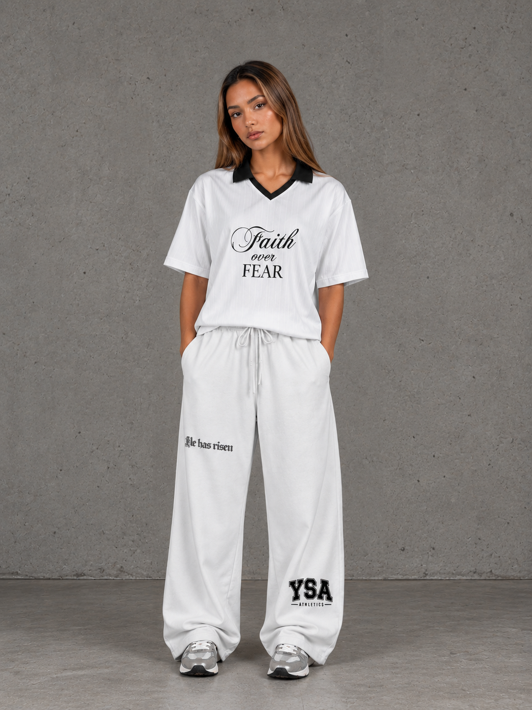 Solid Color Straight-Leg Sweatpants