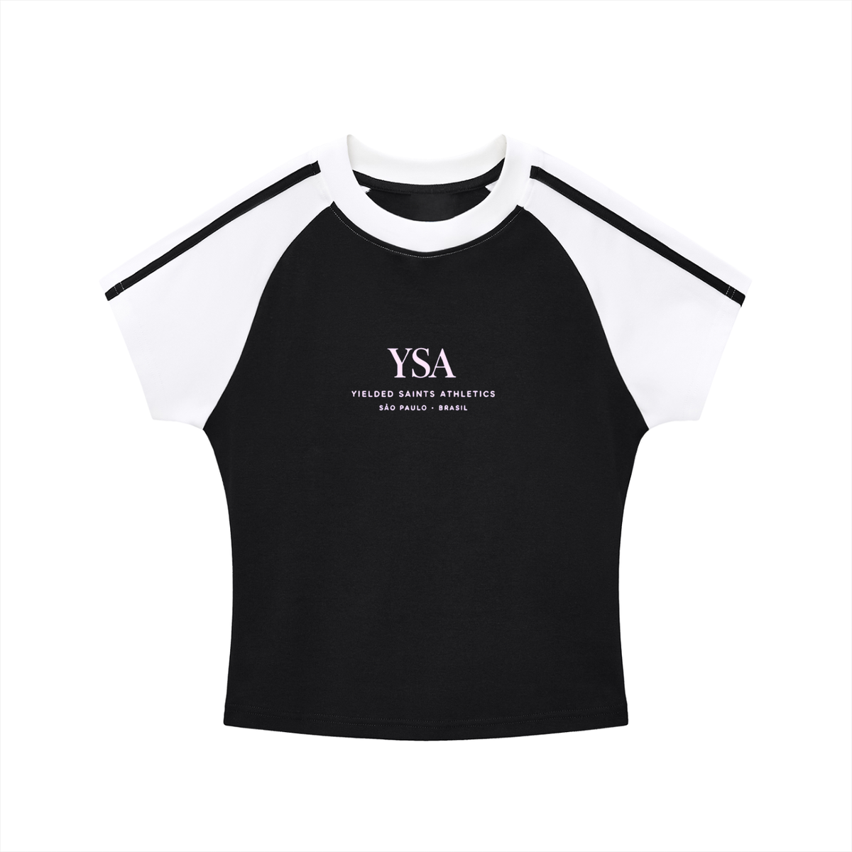 Contrast Stripes Bodycon Raglan  Sleeve T-Shirt